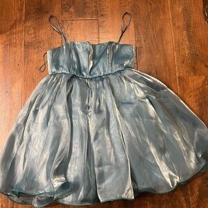 Akira Fantasy Full Volume Ice Blue Mini Dress